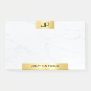 Notas Post-it® Elegante plantilla moderna de Mármol de oro en mon