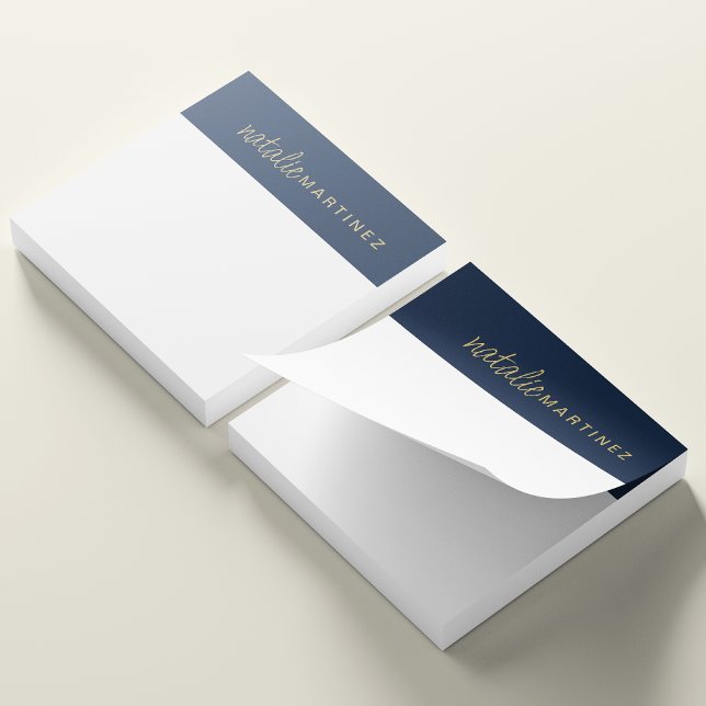 Notas Post-it® Elegante profesional Navy Blue Gold Personalizado (Subido por el creador)