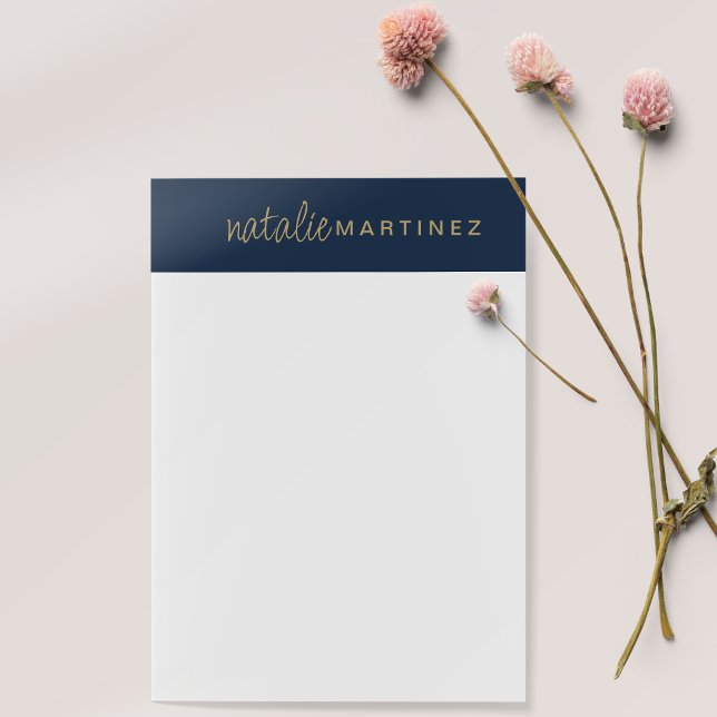 Notas Post-it® Elegante profesional Oro Azul Personalizado Grande (Subido por el creador)