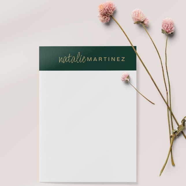 Notas Post-it® Elegante profesional Oro Verde Personalizado Grand (Subido por el creador)