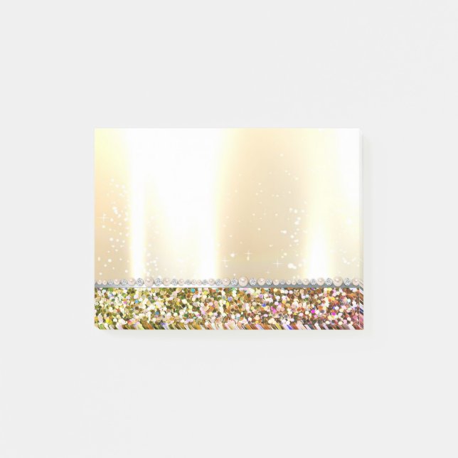 Notas Post-it® Elegante Purpurina de lujo, diamantes, perlas (Anverso)