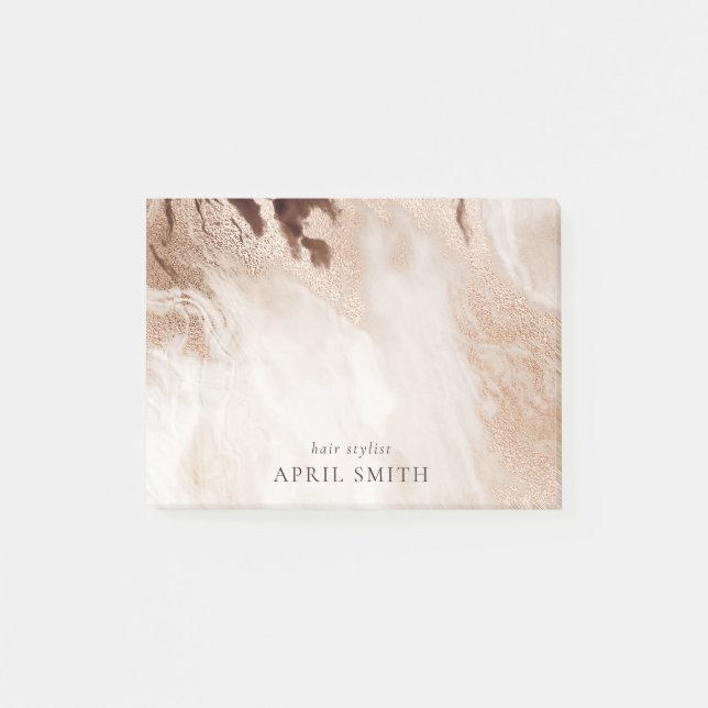 Notas Post-it® Elegante Purpurina de oro Agate Textura de mármol  (Anverso)