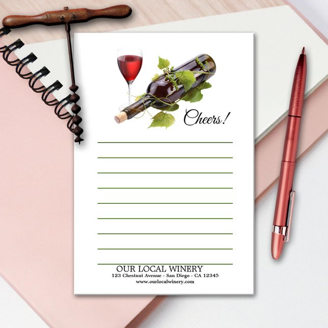 Notas Post-it® Elegante Red Wine Vineyard Winery Post-it Notes (Subido por el creador)