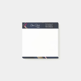 Notas Post-it® Elegante Resumen Oro Azul Rosa
