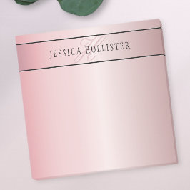 Notas Post-it® Elegante Rubor Faux Rosa Gold | Nombre e Iniciales