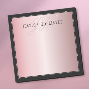 Notas Post-it® Elegante Rubor Faux Rosa Gold Nombre e Iniciales