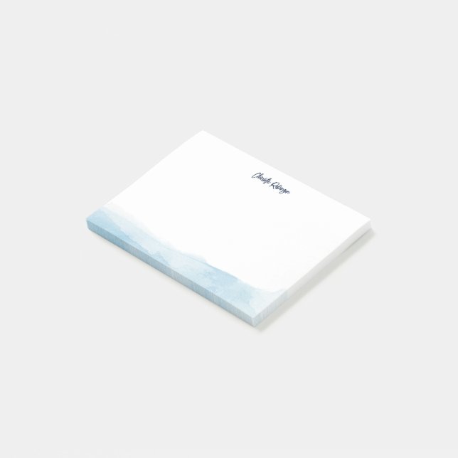 Notas Post-it® Elegante Script Watercolor Personalizado (En perspectiva)
