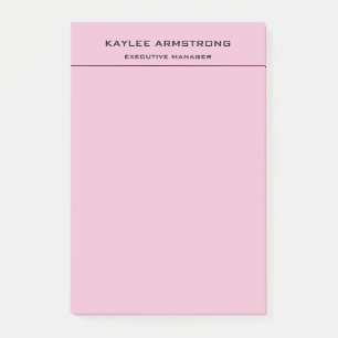 Notas Post-it® Elegante sencillo y sencillo rosa claro profesiona