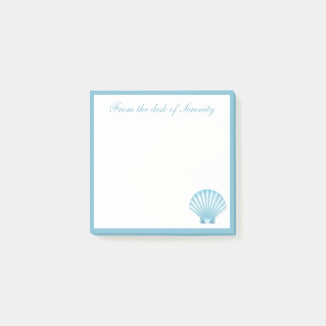 Notas Post-it® Elegante Shell Nautical Seashell Beach Ocean Dream (Anverso)