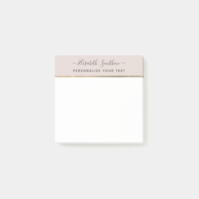 Notas Post-it® Elegante Taupe Minimal Estacionamiento Personal (Anverso)