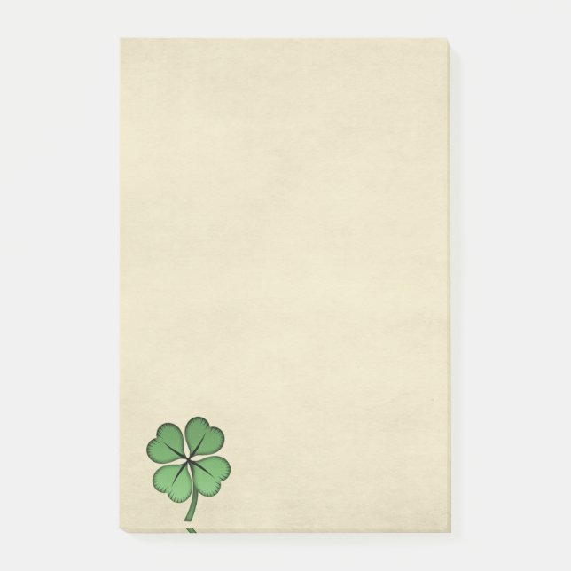 Notas Post-it® Elegante trébol irlandés afortunado (Anverso)