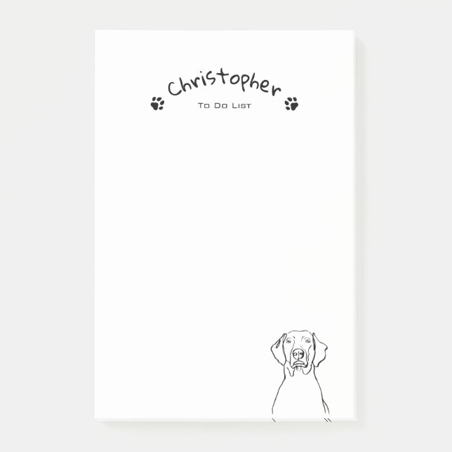 Notas Post-it® Elegante Weimaraner: Tu texto, tu estilo (Anverso)
