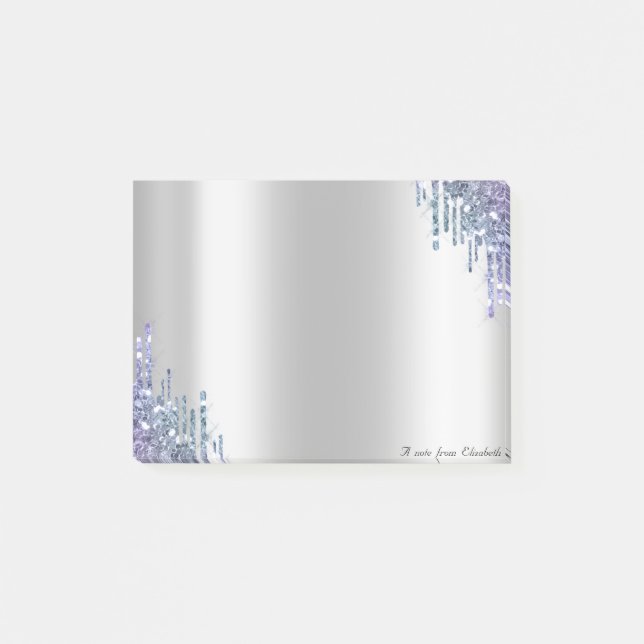 Notas Post-it® Elegante y encantador violeta con gotas de brillo (Anverso)