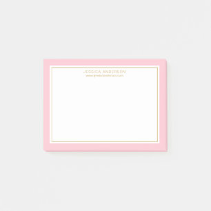 Notas Post-it® Elegante Y Femenina Frontera De Oro Rosa Personali