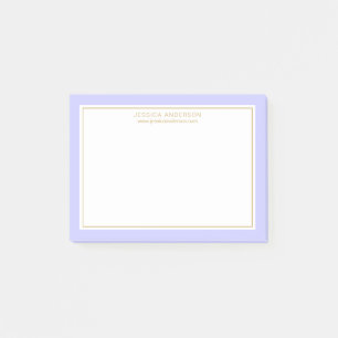 Notas Post-it® Elegante y moderno borde de oro de Periwinkle pers