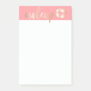 Notas Post-it® Elegante y moderno labios y maquillaje de oro rosa