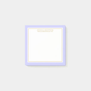 Notas Post-it® Elegante y moderno periwinkle/blanco/dorado person