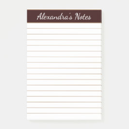 Notas Post-it® Elegante y simple Chocolate Marrón Personalizado