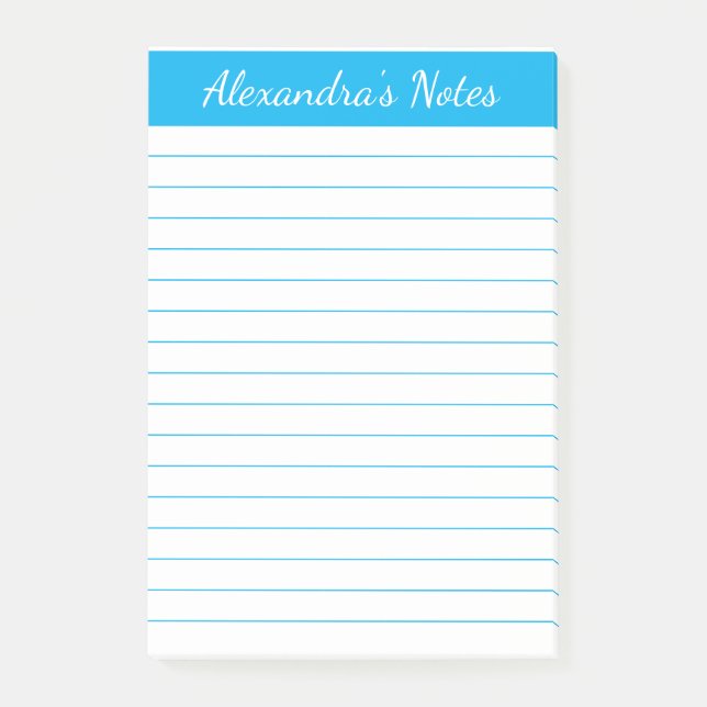 Notas Post-it® Elegante y simple con el cielo azul personalizado (Anverso)