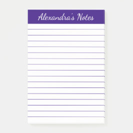 Notas Post-it® Elegante y simple, con lino púrpura personalizado