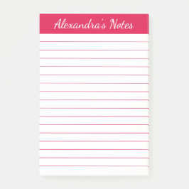 Notas Post-it® Elegante y simple con lino rojo cereza personaliza
