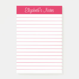 Notas Post-it® Elegante y simple con lino rojo cereza personaliza