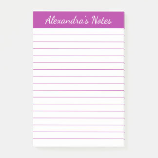 Notas Post-it® Elegante y simple, con lino rosa oscuro personaliz