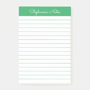 Notas Post-it® Elegante y simple con lino verde personalizado