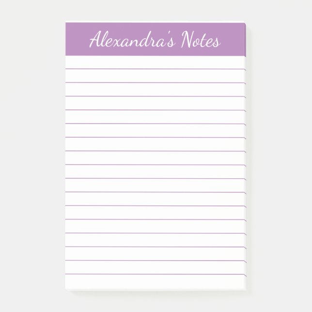 Notas Post-it® Elegante y simple lavanda personalizada (Anverso)