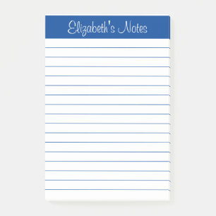 Notas Post-it® Elegante y simple lino azul personalizado