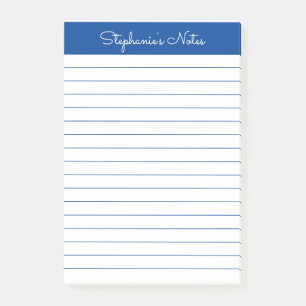 Notas Post-it® Elegante y simple lino azul personalizado