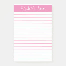 Notas Post-it® Elegante y simple nombre rosa claro personalizado