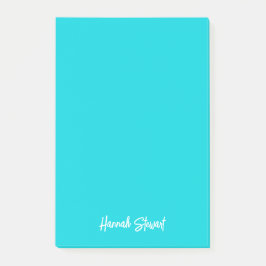 Notas Post-it® Elegante y Tendencia Azul Turquesa Minimalista Fem