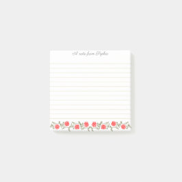 Notas Post-it® Elegantes cosquillas editables de oro rojo floral