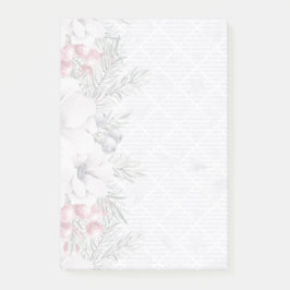 Notas Post-it® Elegantes Navidades de Floral Berry White