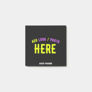 NOTAS POST-IT® ELEGANTES PERSONALIZABLES NEGROS MODERNOS DE MARCA