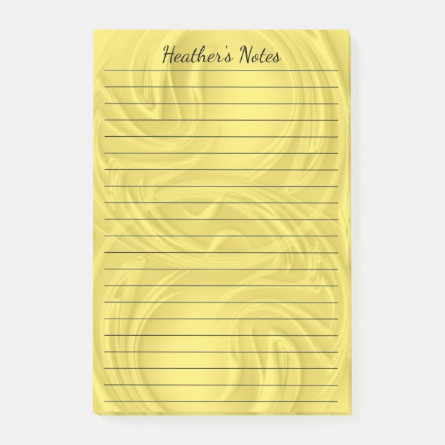 Notas Post-it® Elegantes sombras amarillas y Personalizado de Swi (Anverso)