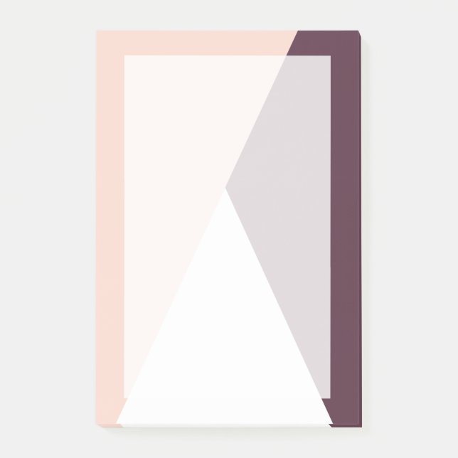Notas Post-it® Elegantes triángulos geométricos rosa y burdeos (Anverso)