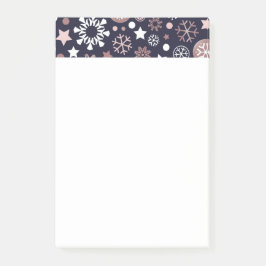 Notas Post-it® Elegantes vacaciones de invierno nieve metálica de