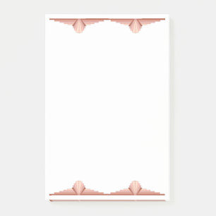 Notas Post-it® Elementos Art Decó en una paleta de oro rosa