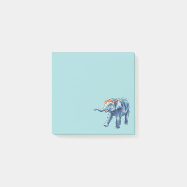 Notas Post-it® Elephant Blue Cute Girly Kids (Anverso)