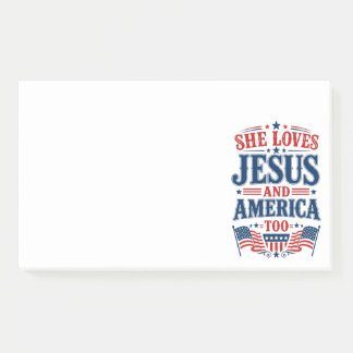 Notas Post-it® Ella Ama a Jesús y a América También
