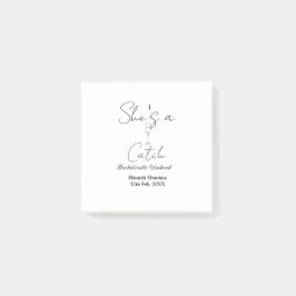 Notas Post-it® Ella es una botella de champán de fin de semana de