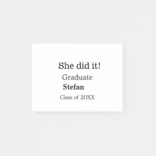Notas Post-it® Ella lo hizo graduada clase de nombres agregados d