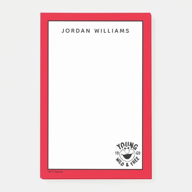 Notas Post-it® Elmo Skate Logo - Young, Wild & Free 1969 (Anverso)