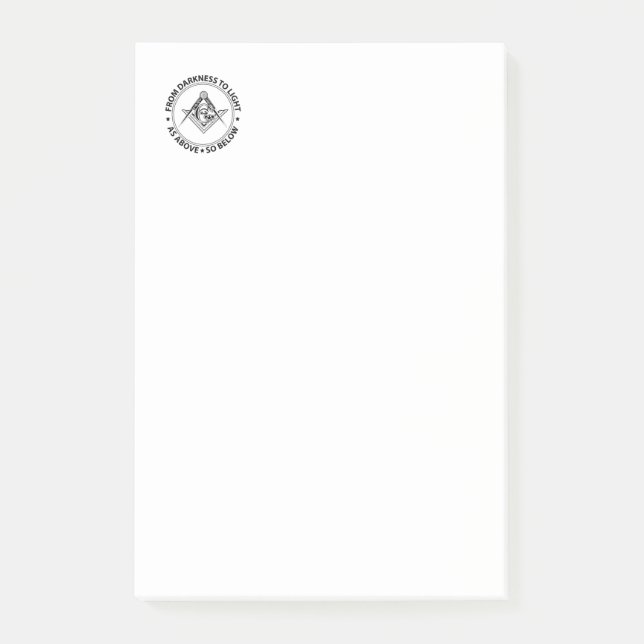 Notas Post-it® Emblema de masonería (Anverso)