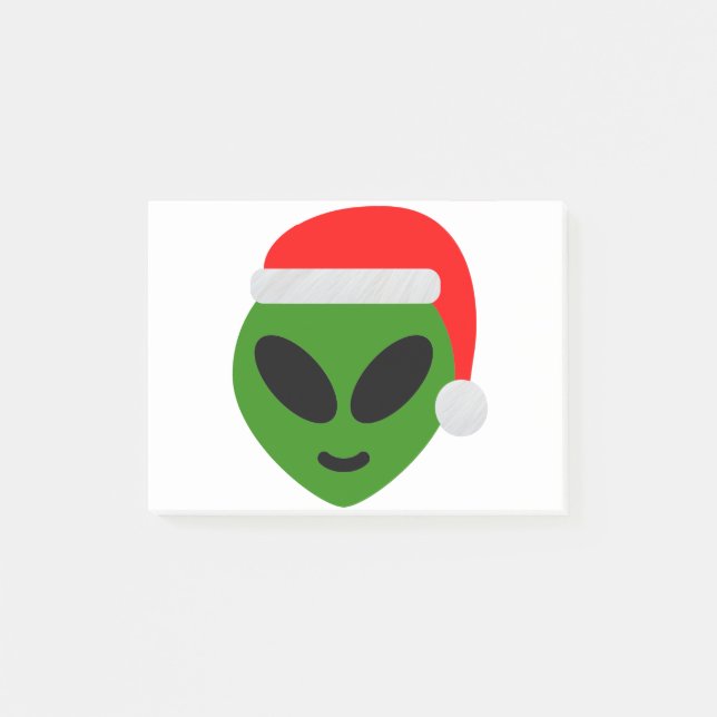 Notas Post-it® emoji alienígena de santa verde (Anverso)