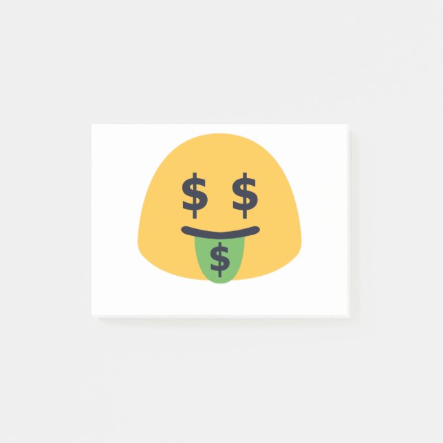 Notas Post-it® Emoji de Boca de Dinero (Anverso)