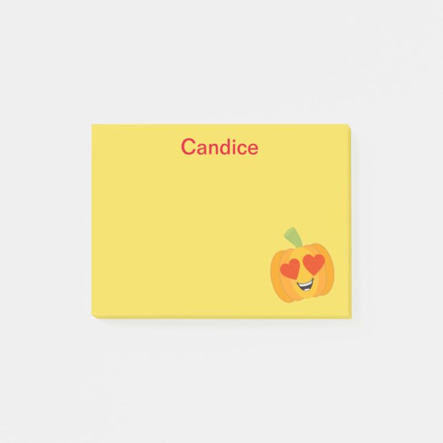 Notas Post-it® Emoji de calabaza suave (Anverso)