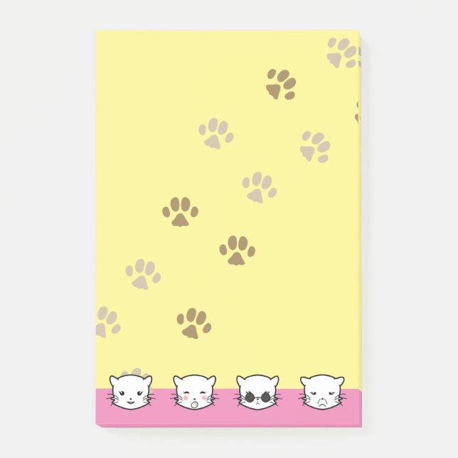 Notas Post-it® Emoji de gato Art. 1 (Anverso)